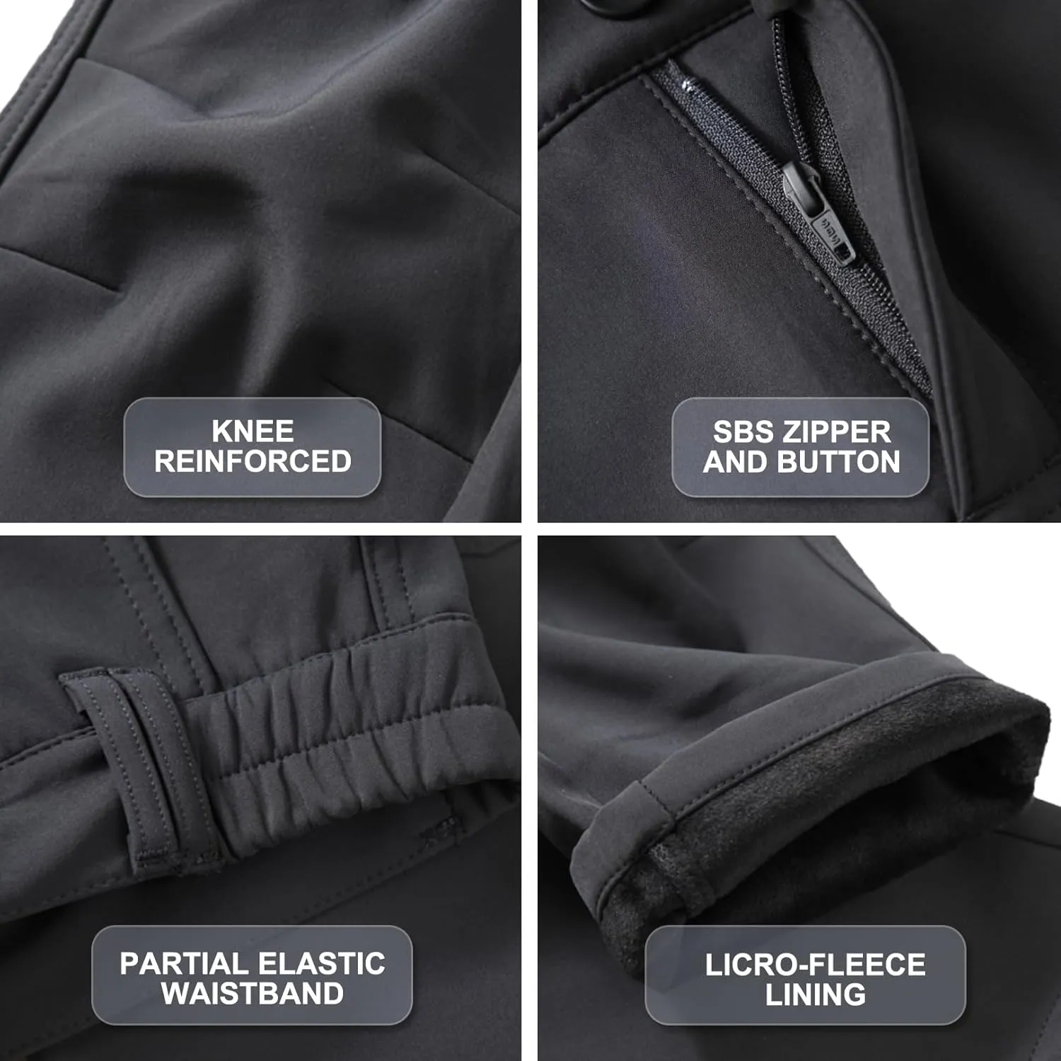 Boys Snow Ski Pants Kids Girls Hiking Outdoor Waterproof Windproof Fleece Lined Warm Softshell Snowboard Pants