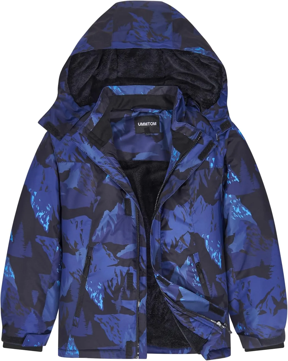 Boys Waterproof Ski Jacket Warm Winter Fleece Snow Coat Kids Outdoor Hooded Snowboard Jacket