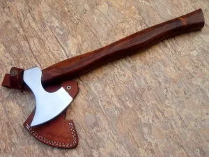 BREBEARD Style Custom Hand Made HIGH Carbon Steel Forged Axe with Leather Sheath