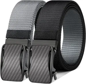 BULLIANT Mens Ratchet Belt Reversible,Web Nylon Casual Belt for Gift Men Golf Hiking Pants Jeans 2 In 1