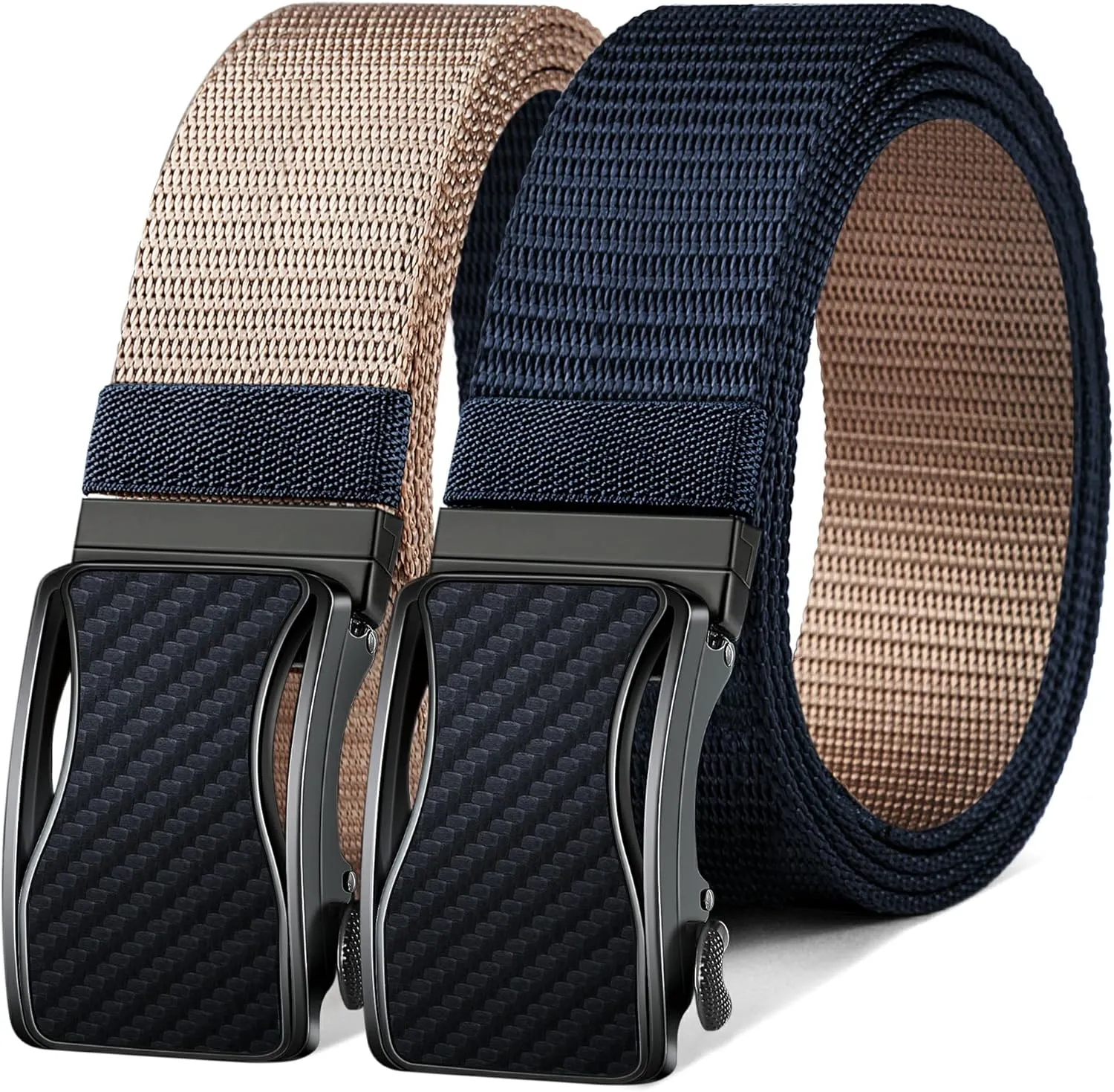 BULLIANT Mens Ratchet Belt Reversible,Web Nylon Casual Belt for Gift Men Golf Hiking Pants Jeans 2 In 1