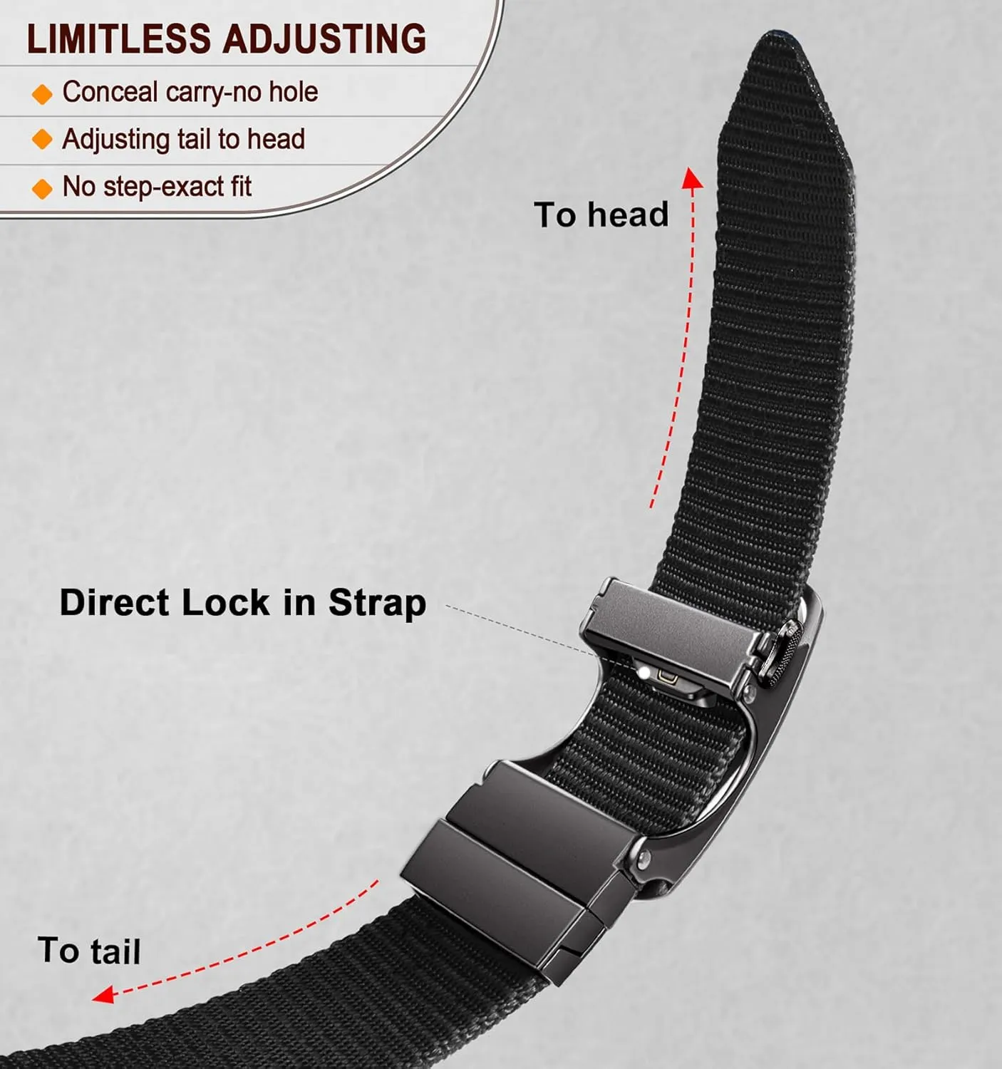 BULLIANT Mens Ratchet Belt Reversible,Web Nylon Casual Belt for Gift Men Golf Hiking Pants Jeans 2 In 1