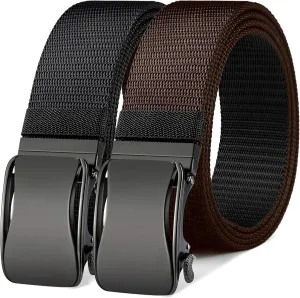 BULLIANT Mens Ratchet Belt Reversible,Web Nylon Casual Belt for Gift Men Golf Hiking Pants Jeans 2 In 1