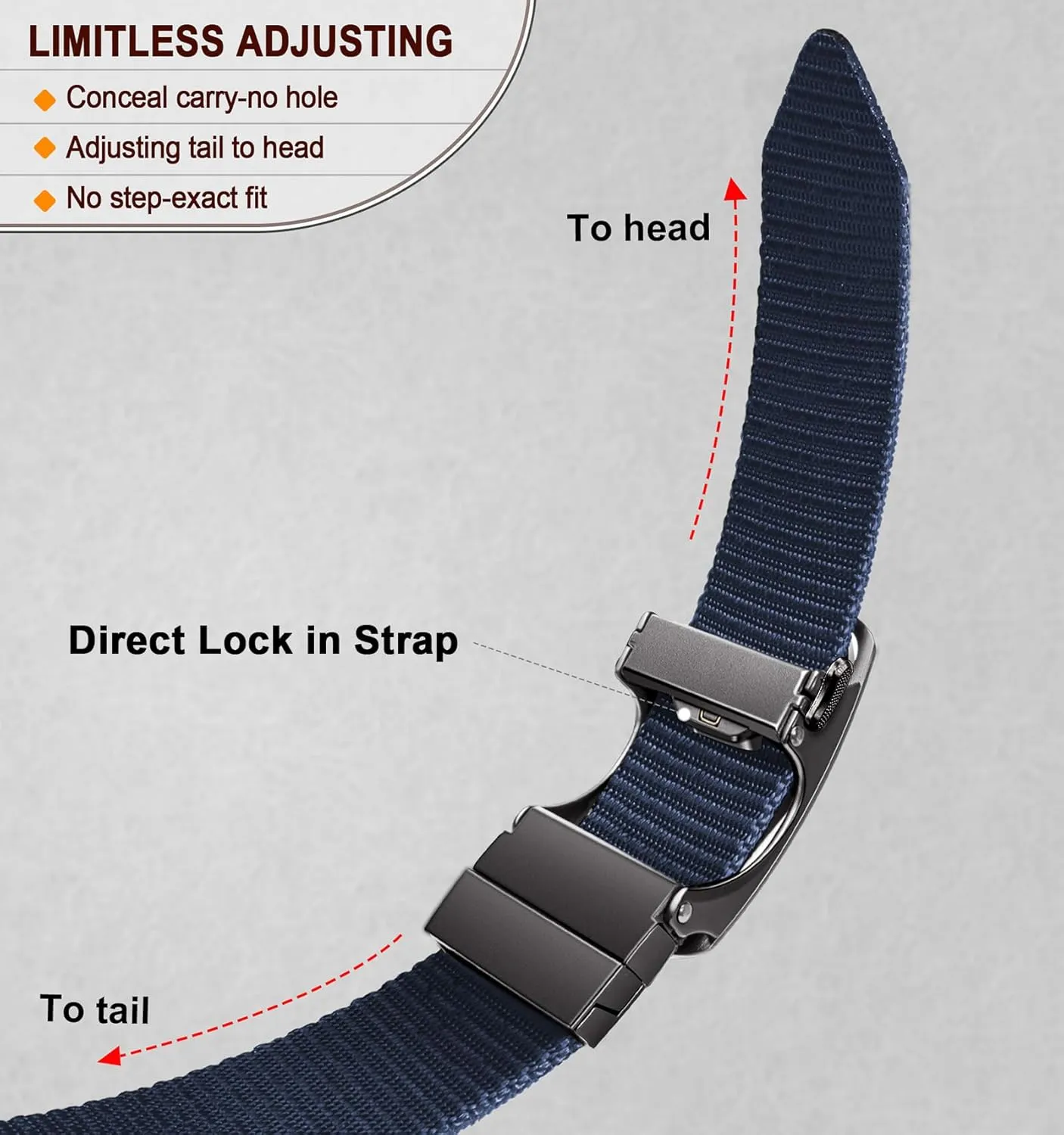 BULLIANT Mens Ratchet Belt Reversible,Web Nylon Casual Belt for Gift Men Golf Hiking Pants Jeans 2 In 1