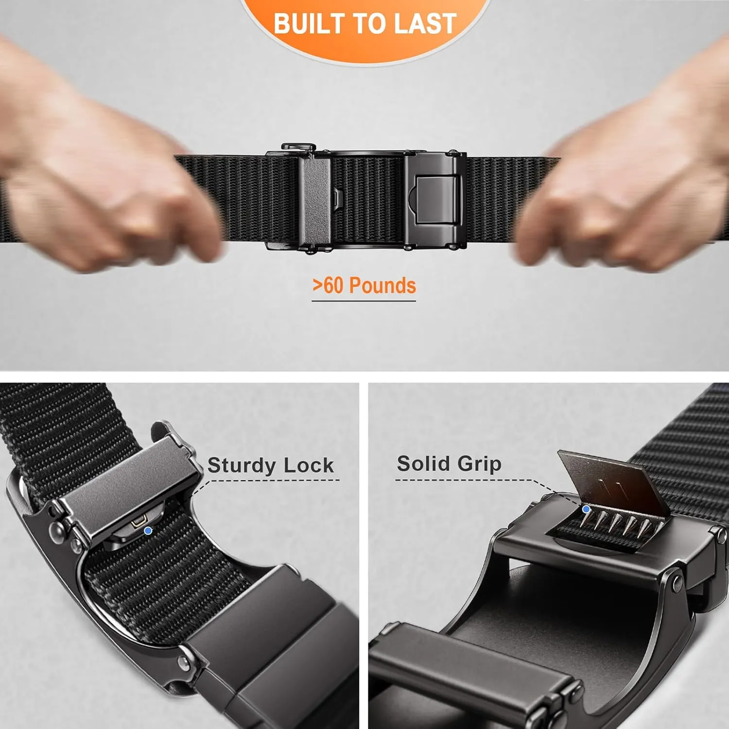 BULLIANT Mens Ratchet Belt Reversible,Web Nylon Casual Belt for Gift Men Golf Hiking Pants Jeans 2 In 1