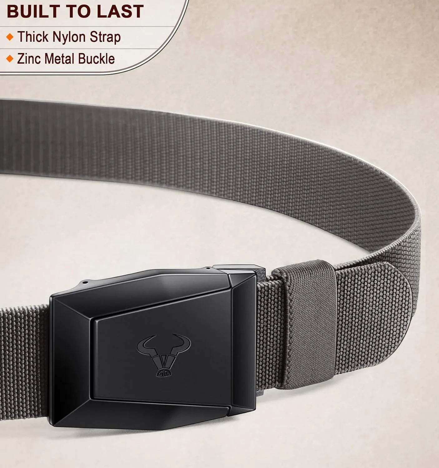 BULLIANT Tactical Belt for Men, Men Stretch Nylon Web Gift Belt 1.5"-Hiking Rigger Military Work-Quick Release
