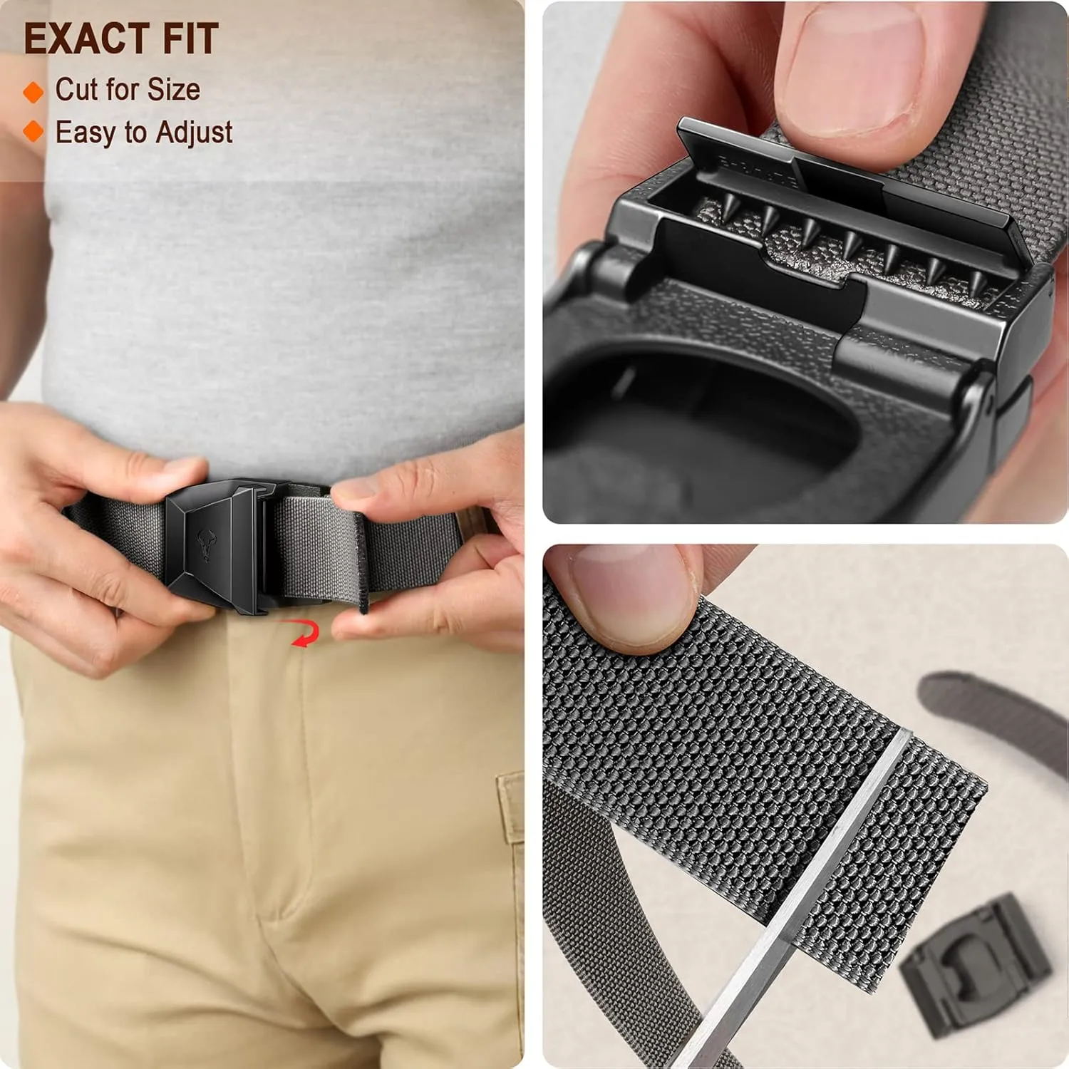 BULLIANT Tactical Belt for Men, Men Stretch Nylon Web Gift Belt 1.5"-Hiking Rigger Military Work-Quick Release
