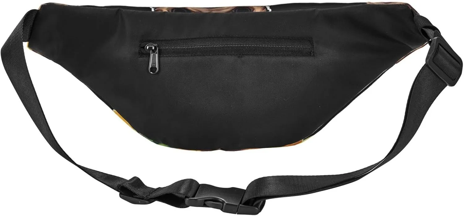 Bumbag Fanny Pack for Women Men Waist Pack Fashion Bum Bag Two Rabbits in Garland Waist Bag for Sport Hiking Travel, Sunflower Puppy Sticker, One Size