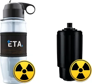 Bundle Deal | ETA Alkaline Water Filter Bottle | Removes up to 99.99% of Harmful Contaminants While Alkalizing | Protects The Nutrient & Mineral Value from Filtration | Made in USA (Extreme - White)