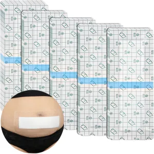C-Section Waterproof Abdominal Incision Bandages Post Hysterectomy Tummy Tuck Shower Protector Scar Cover with Protective Pad Patches Island Dressing Tapes Large Wound Care Supplies 4x12 Pack of 25
