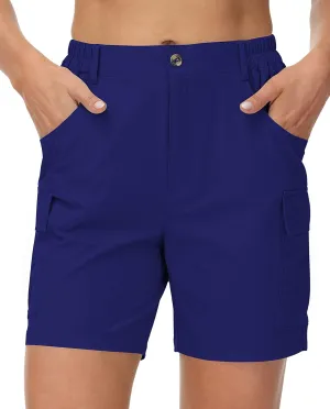 Cakulo Womens 6" Hiking Cargo Bermuda Shorts Quick Dry Golf Walking Work Summer Lightweight Shorts Pockets