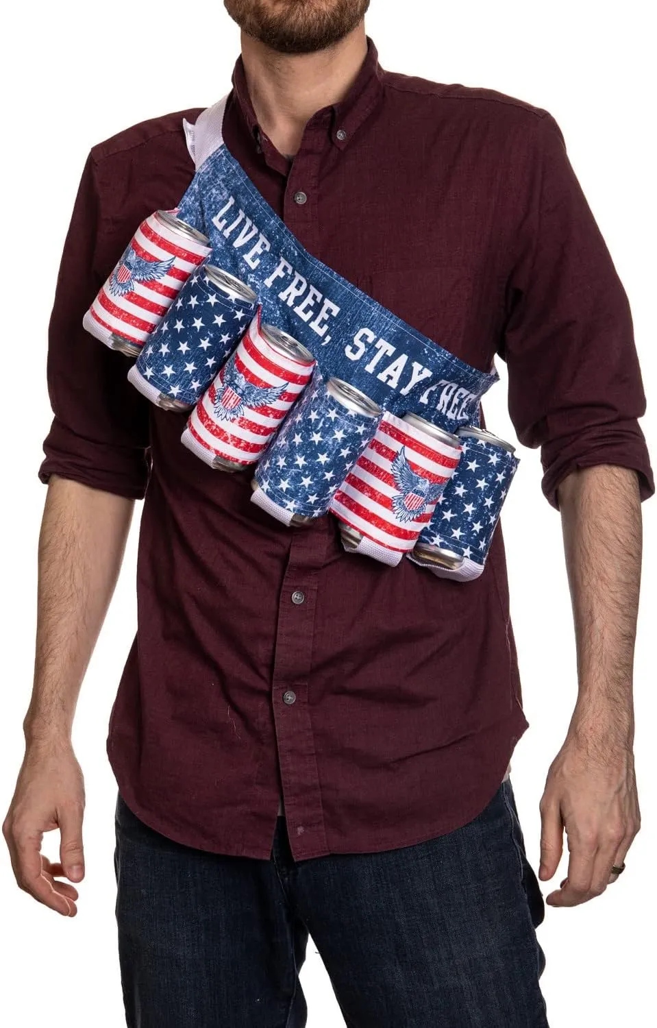 Calhoun Unisex Themed Fourth of July USA Americana Patriotic Beverage Beer Belt