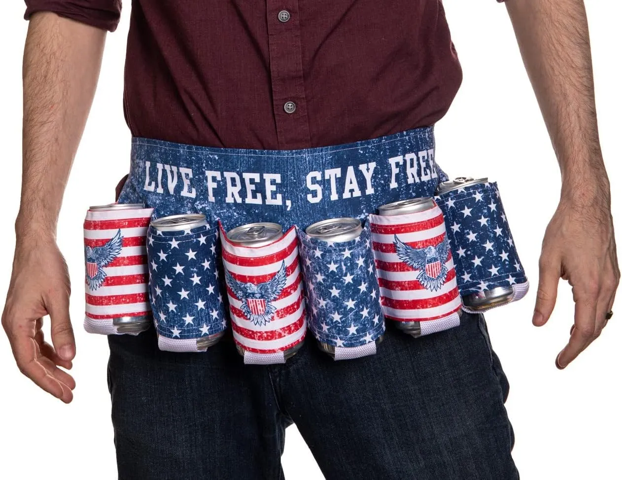 Calhoun Unisex Themed Fourth of July USA Americana Patriotic Beverage Beer Belt