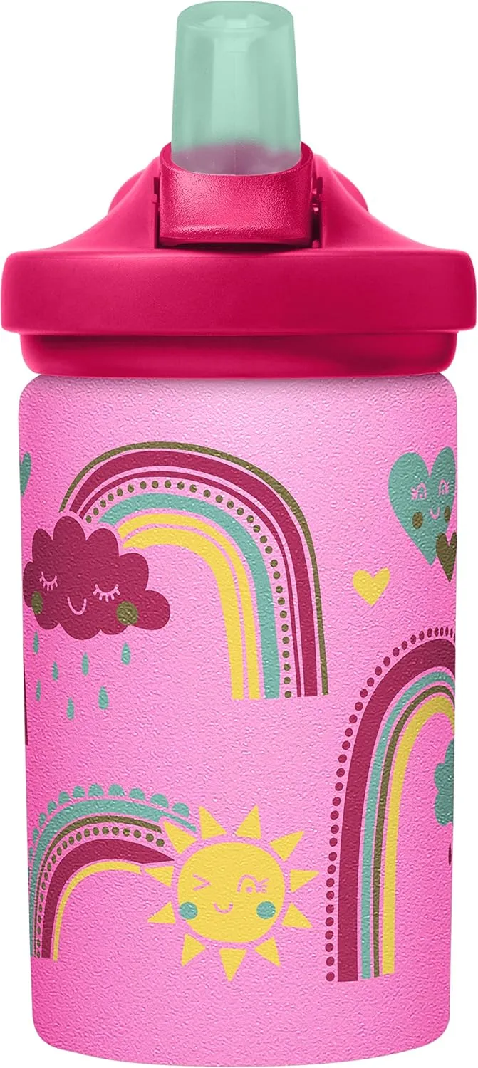 CamelBak eddy  Kids Water Bottle with Straw, Single Wall Stainless Steel - Leak-Proof when Closed