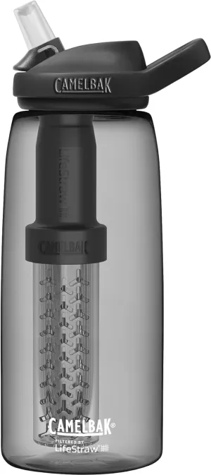 CamelBak eddy  Water Filter Water Bottle by LifeStraw Integrated 2-Stage Filter Straw - For Hiking, Backpacking, Travel, and Emergency Preparedness