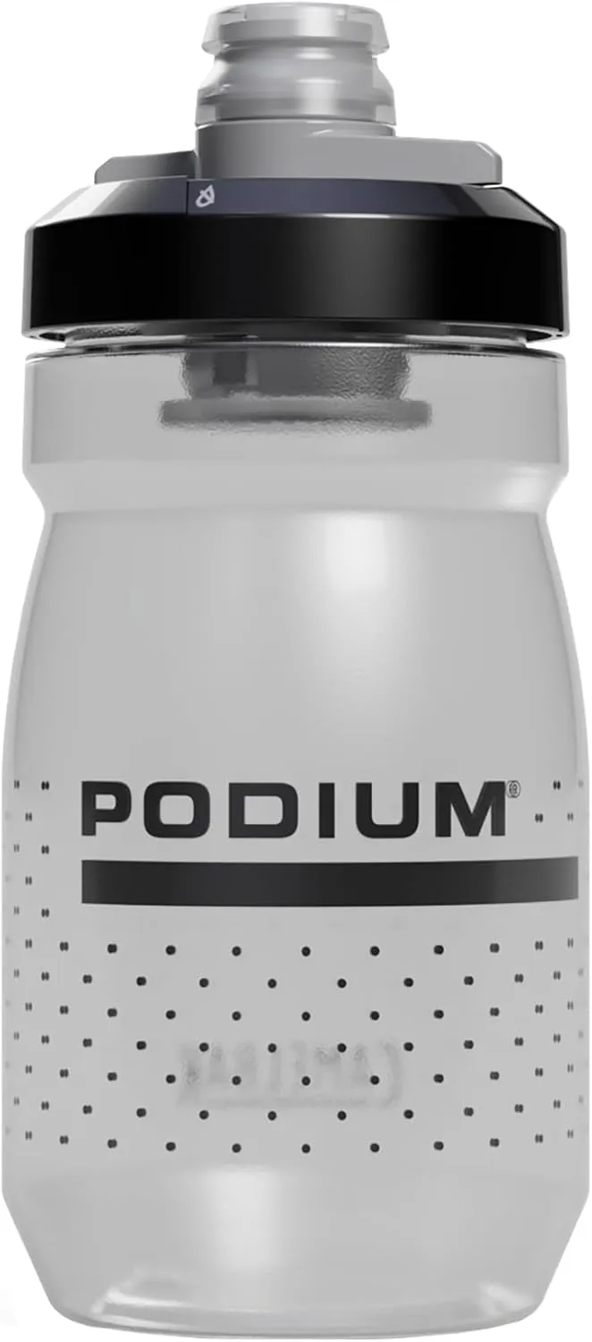 CamelBak Podium 15oz Bike Water Bottle - Easy Squeeze Bottle - Fits Most Bike Cages, Carbon