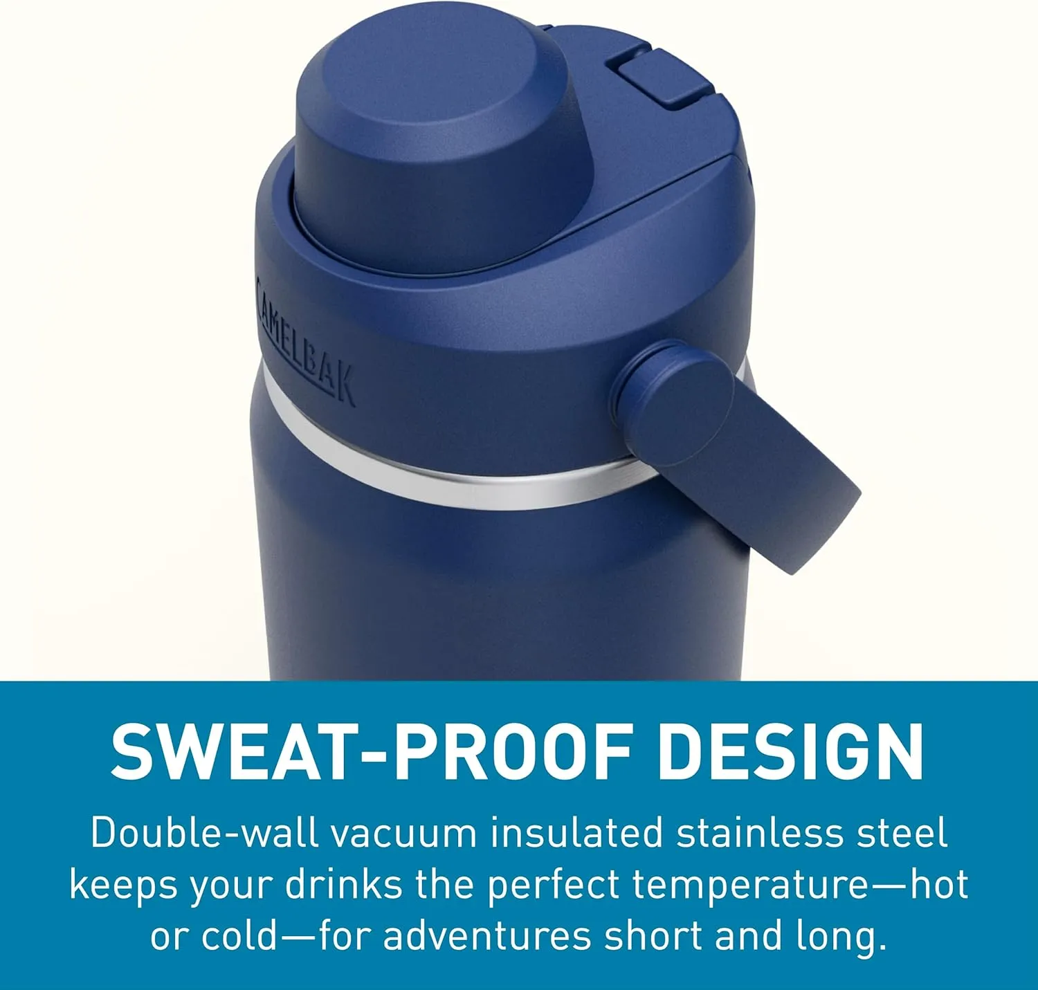 CamelBak Thrive Chug Water Bottle 20oz - Insulated Stainless Steel, Navy