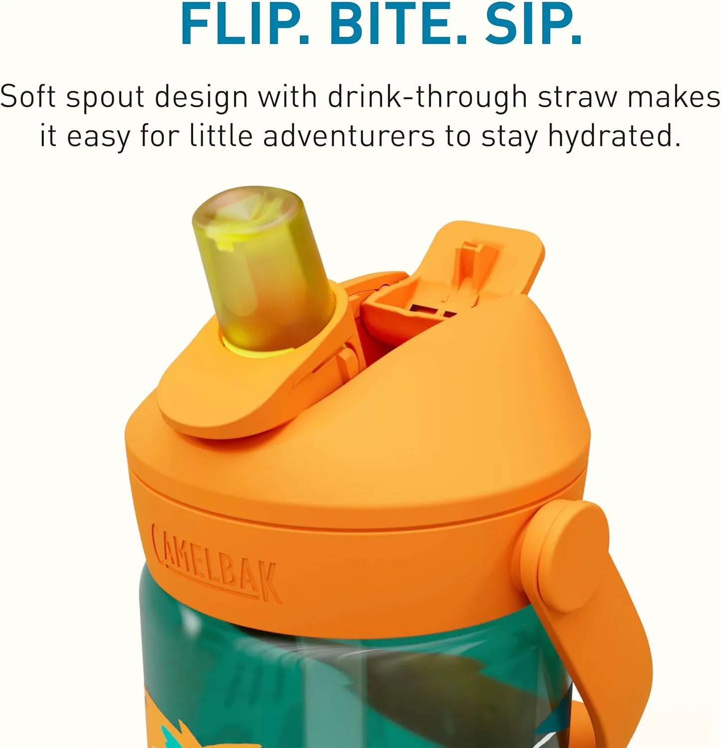CamelBak Thrive Flip Straw Kids Bite Valve Tritan Renew Water Bottle 14oz