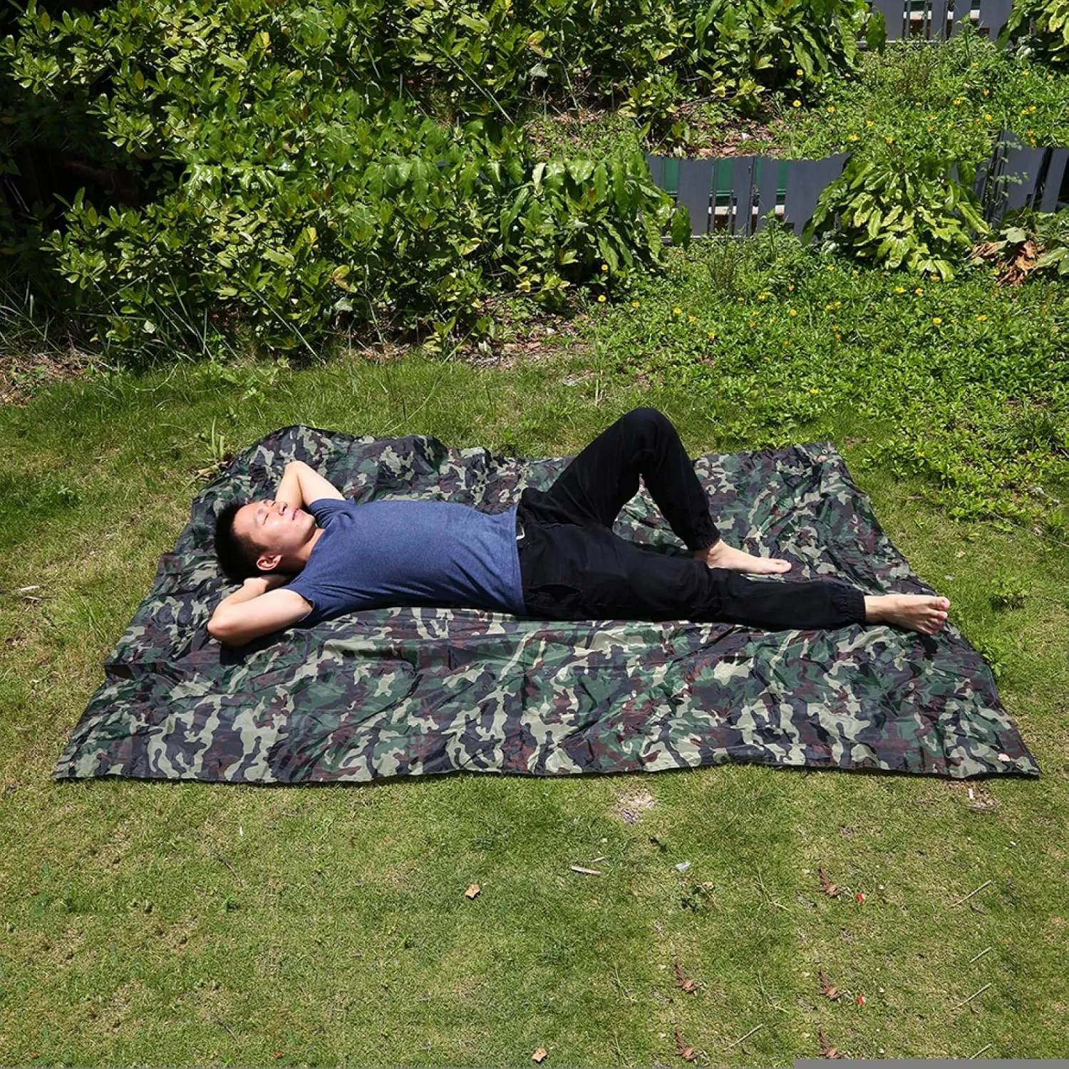 Camouflage Camping Tarp Waterproof,Camouflage Rainproof Mat,Multifunctional Sun Shade Shelter Canopy,for Camping Backpacking & Hiking Adventure (L), Camouflage Rainproof Mat,Camouflage Camping Ta
