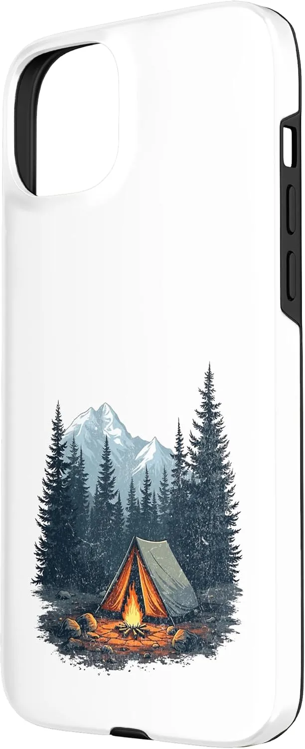Camping Adventure Tent Fire Mountains Wilderness Outdoors Case for iPhone 15 Plus