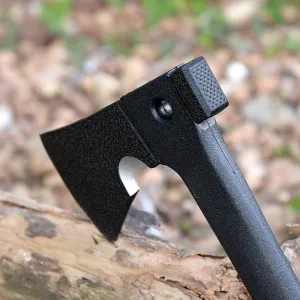 Camping Axe, 14 inch hatchet, Outdoor Survival Challenge, Hiking, Tactical Axe, Throwing Axe, Multi-Function, Rope Cutter, Saw, Hammer (Axe with saw), Black