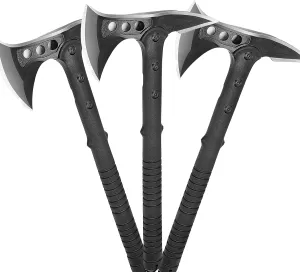 Camping Axe 3Pack, Survival Throwing Hatchet with Sheath, Tactical Tomahawk with Spike, Nylon Fiber Handle for Outdoor Survival Hiking Camping