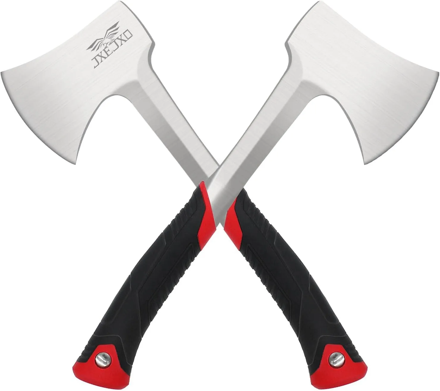 Camping Axe & Hatchets 2Pack Set - 14.4" Camping Hatchet with Forged Steel Construction & Ergonomic Shock-Absorbing Grip (Red