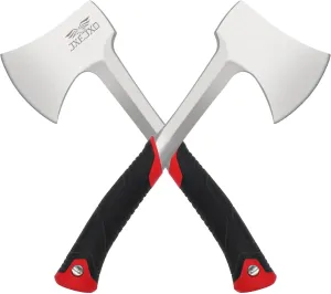 Camping Axe & Hatchets 2Pack Set - 14.4" Camping Hatchet with Forged Steel Construction & Ergonomic Shock-Absorbing Grip (Red