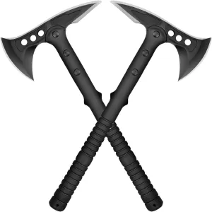 Camping Axe, Survival Throwing Hatchet with Sheath, Tactical Tomahawk with Spike, Nylon Fiber Handle for Outdoor Survival Hiking Camping (2Pack