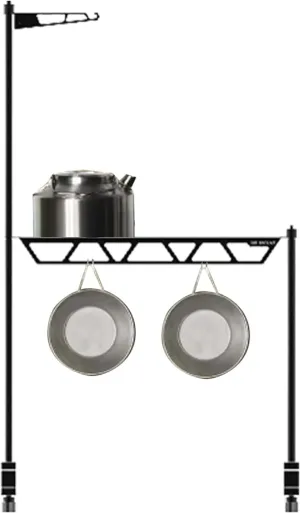 Camping Cookware Shelf | Tabletop Cookware Storage Rack - Metal Cutlery Holder, Portable Removable Tool Organizer for Camping Picnic BBQ Outdoor Fishing