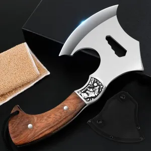 Camping Hatchet Camping Axe Forged High Carbon Steel for Meat Cleaver Axe Outdoor Splitting Wood Great for Axe Throwing, Camping, Survival, Outdoors and Chopping (719)