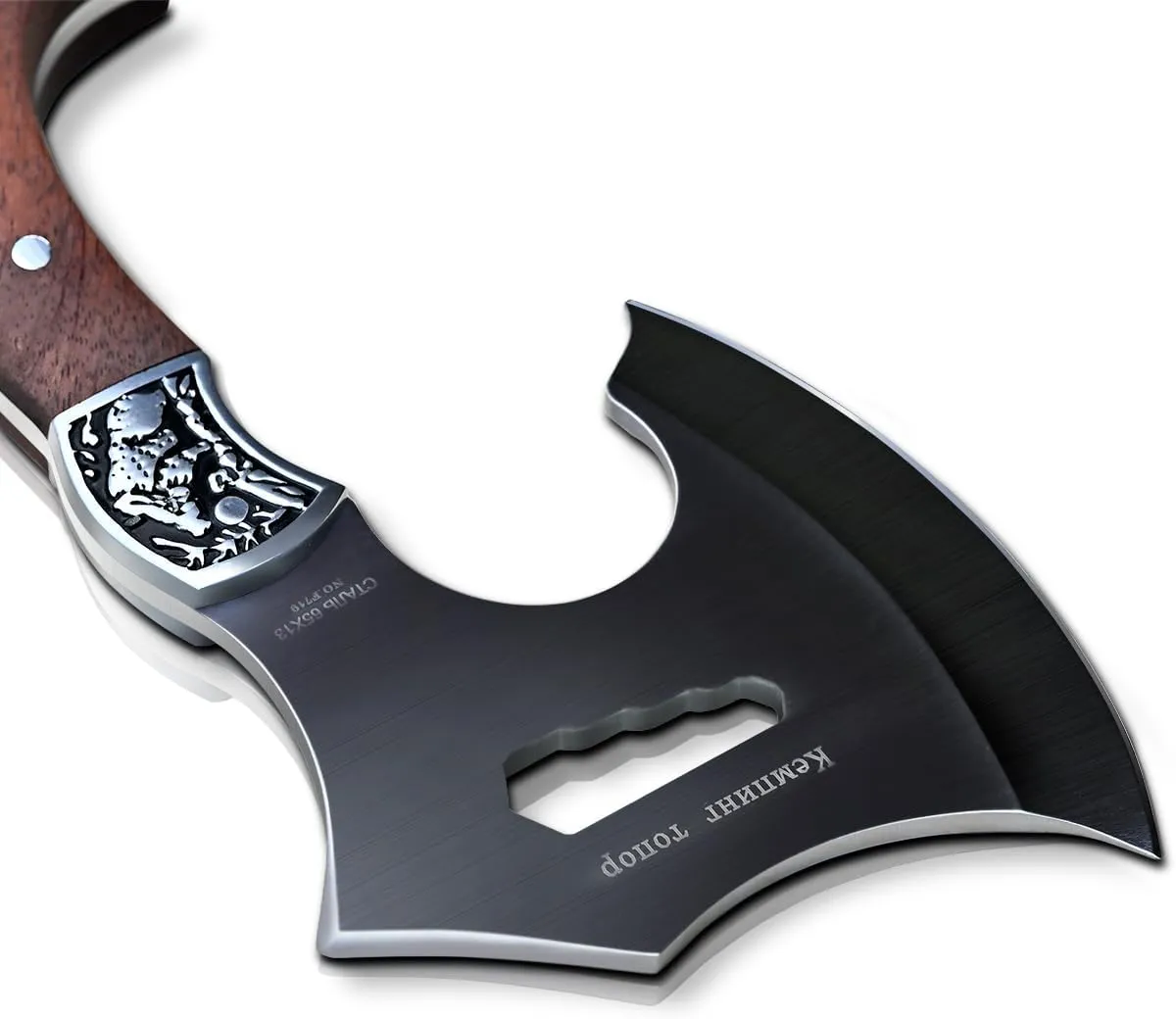 Camping Hatchet Overall 8.5in w/4in Blade, Compact Camp Axe Stainless Steel Blade and Comfortable Wooden Grip, Outdoor Hunting Survival Hiking Tactical Axe Tomahawk, Sheath Included