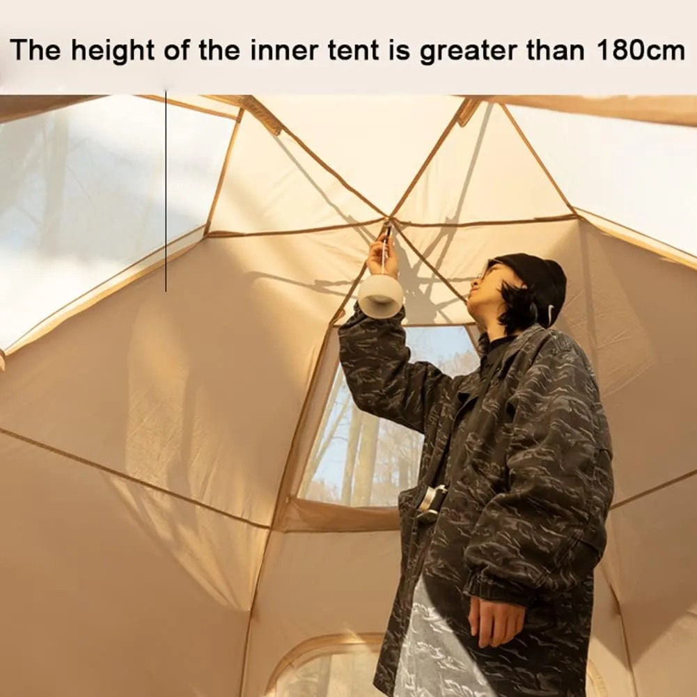 Camping Instant Tent - 5-8 Person Automatic Tent Waterproof Windproof Family Cabin Tent with Rainfly Easy Set Up for Camping Hiking Mountaineering (Green 340X290X180CM)
