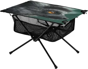 Camping Table Lightweight Portable Folding Table with Mesh Storage Net Ring Tailed Lemur Eye Animal Ideal for Camping Hiking Beach Picnic Travel Backyard