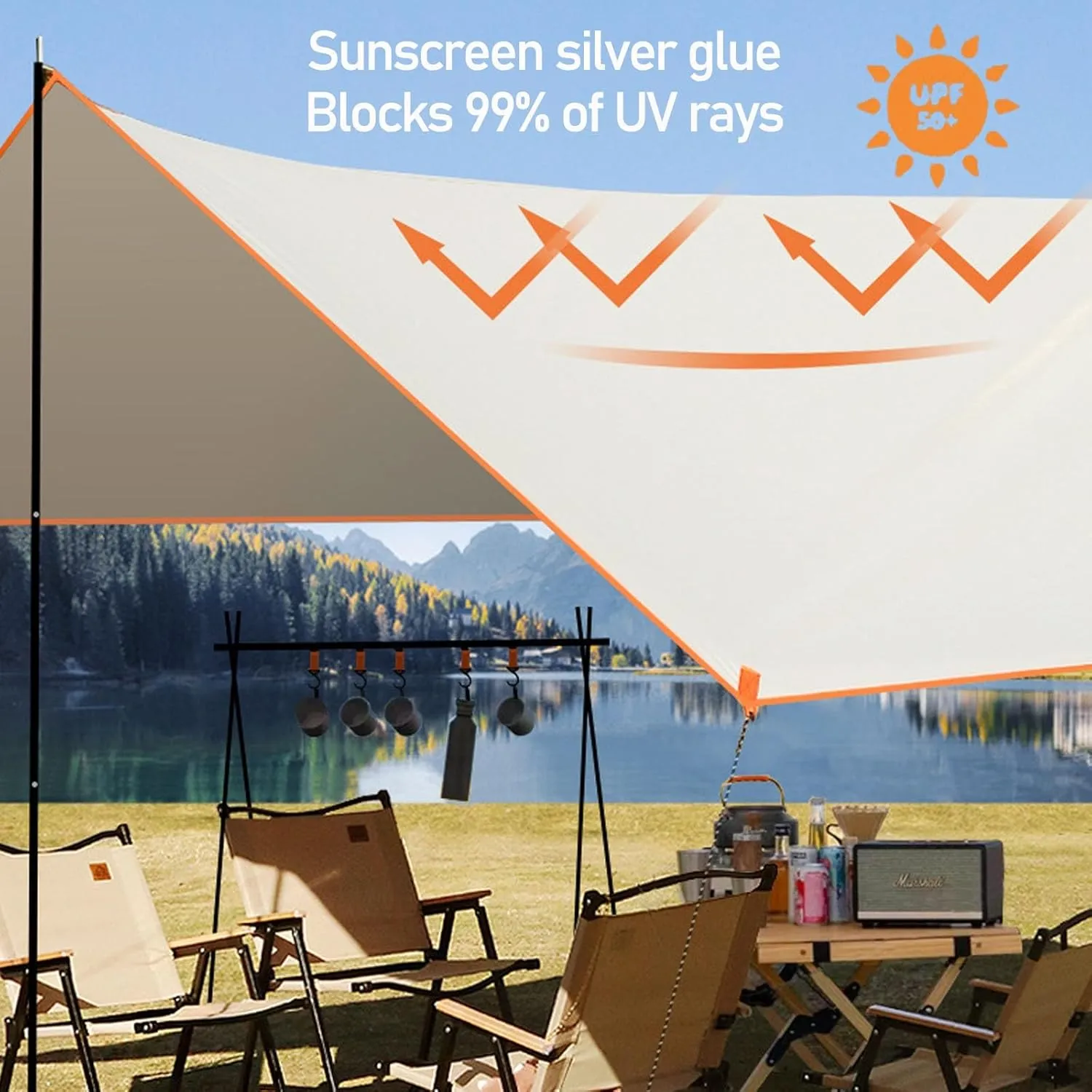 Camping Tarp, Lightweight Car Awning Sunshade, Beach Tent Sun Shelter, Shade Sail for Outdoor,Traveling, Hilking (Size : B)