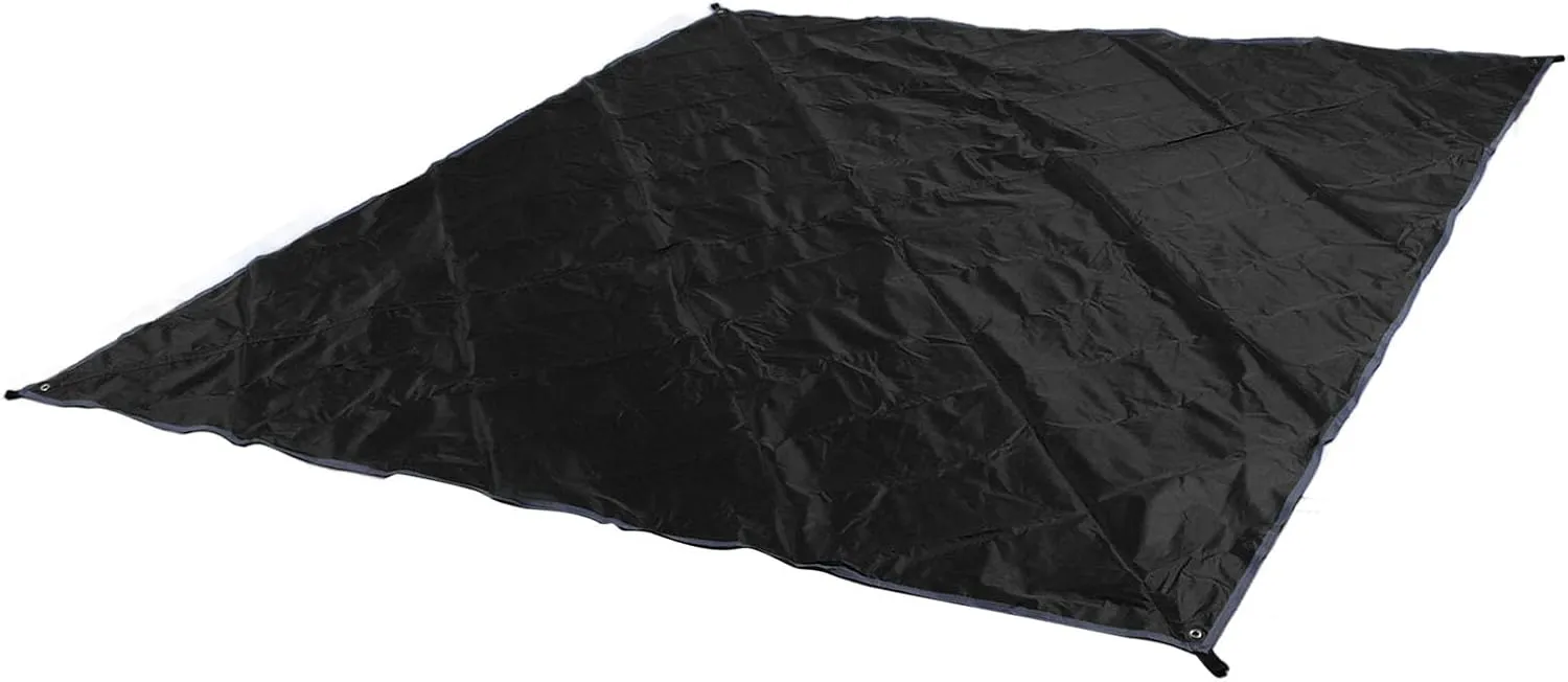 Camping Tarp, Multifunctional Camping Canopy Quadrangle for Camping for Beach (Black)