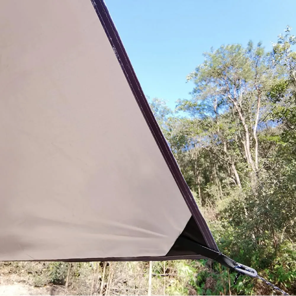 Camping Tarp Portable Multifunctional Backpacking Tarp, Waterproof Tent Tarp for Portable Beach Shelter, Rain Shelter for Picnic, Outdoor Activities, Extra Large, Lightweight and UV Resistant (Blue)