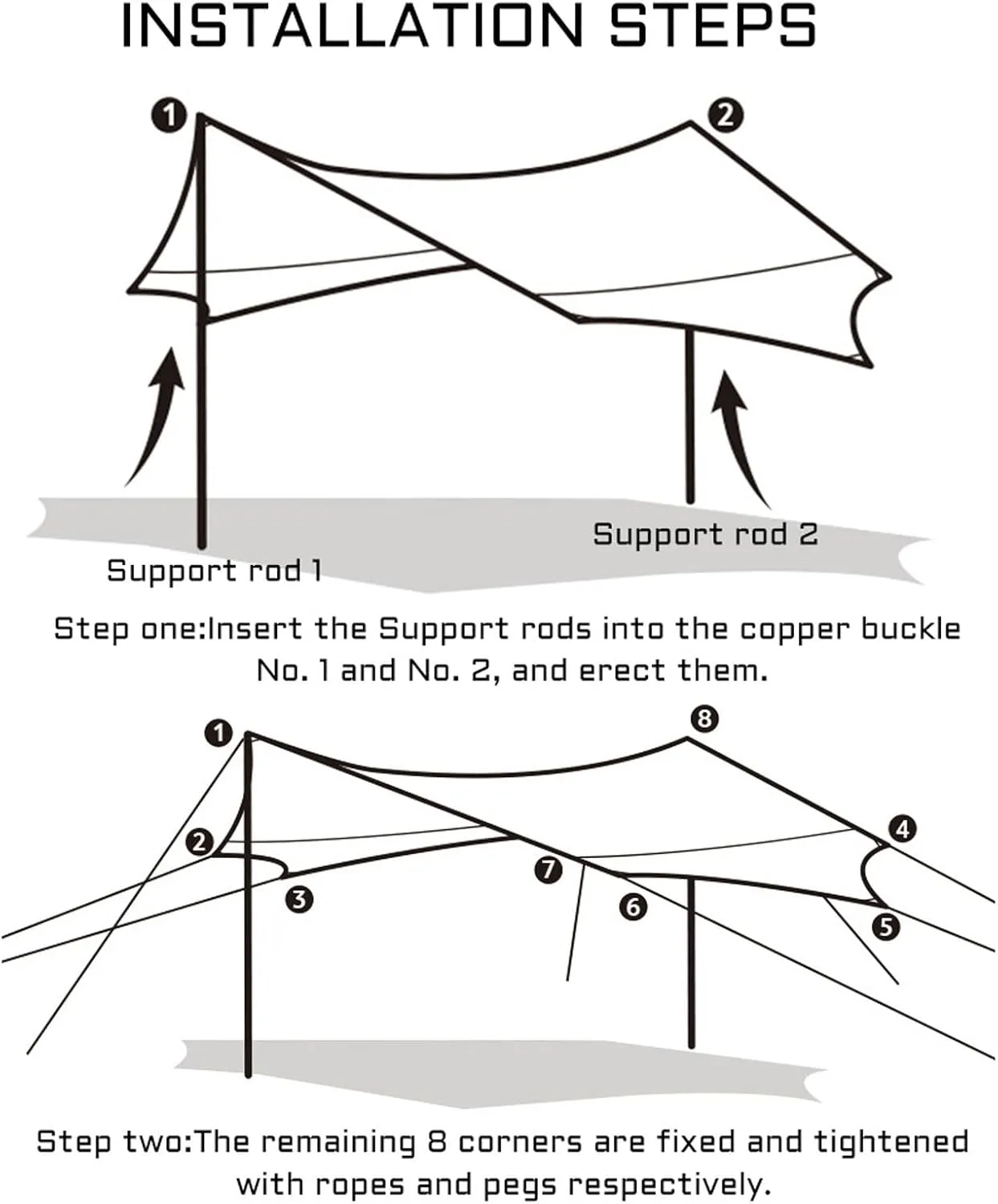 Camping Tarp,5.1x5.1m Large Tarp Tent Octagon Sunshade Awning Ultra-Large Sun Shelter Ooutdoor Camping Canopy Pavilion Garden Pergola Travel