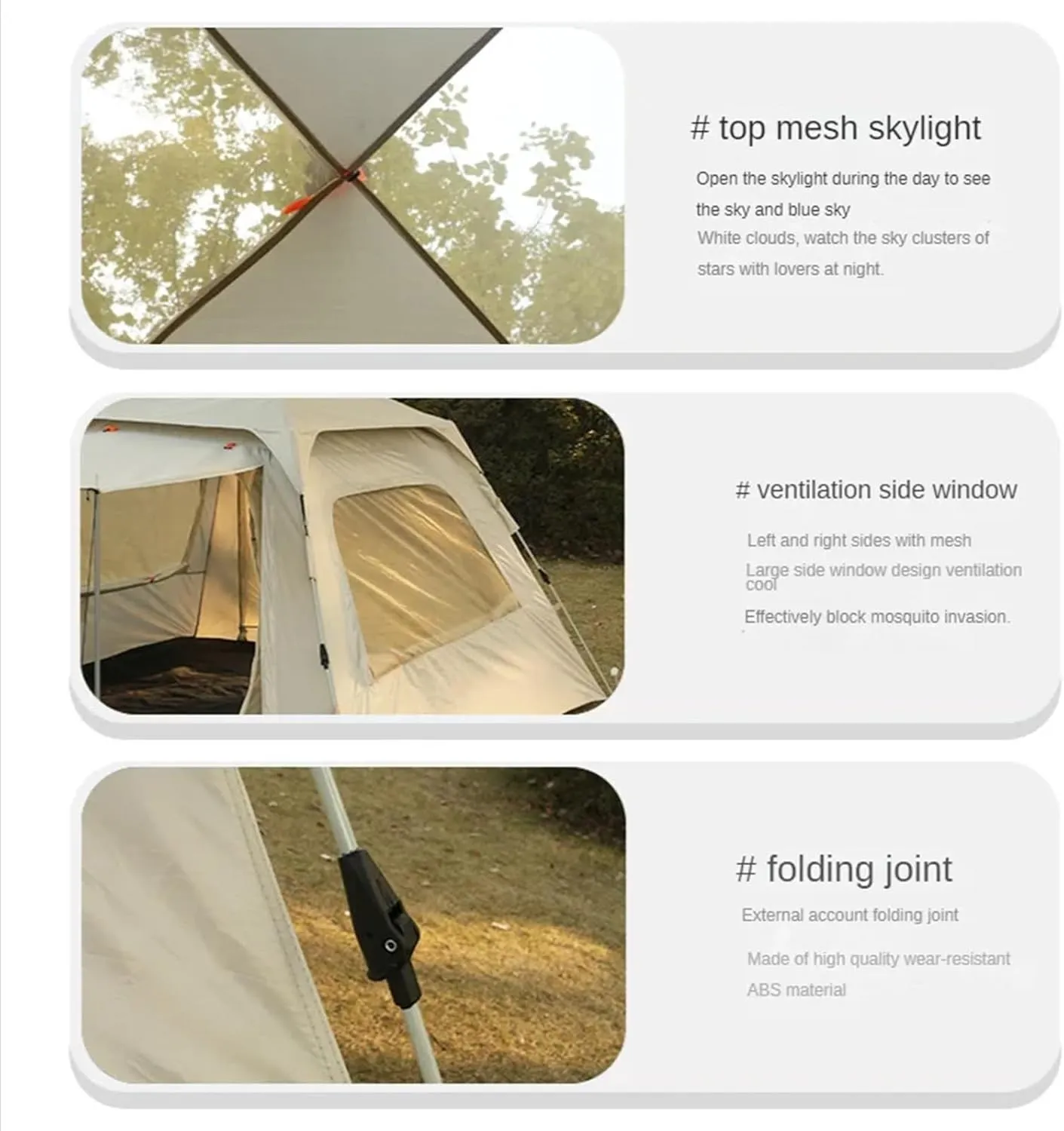 Camping Tent 3-4 5-8 Persons Cube One-Touch Tent Fishing Beige Blue Camping Supplies Automatic Lightweight Roof Top Hexagonal (Typeb5 8 People)