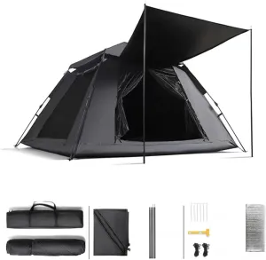 Camping Tent 5000 mm Waterproof,Pops Open in Three Seconds 4 Man Tent Practical Advanced Utility Tent for Family Camping,Hiking Party 4 People