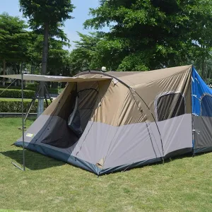 Camping Tent 8-10 Persons Lightweight Family Camping Tent Uv Resistant Outdoor Folding Tent, Easy to Install (Outside Account Khaki)