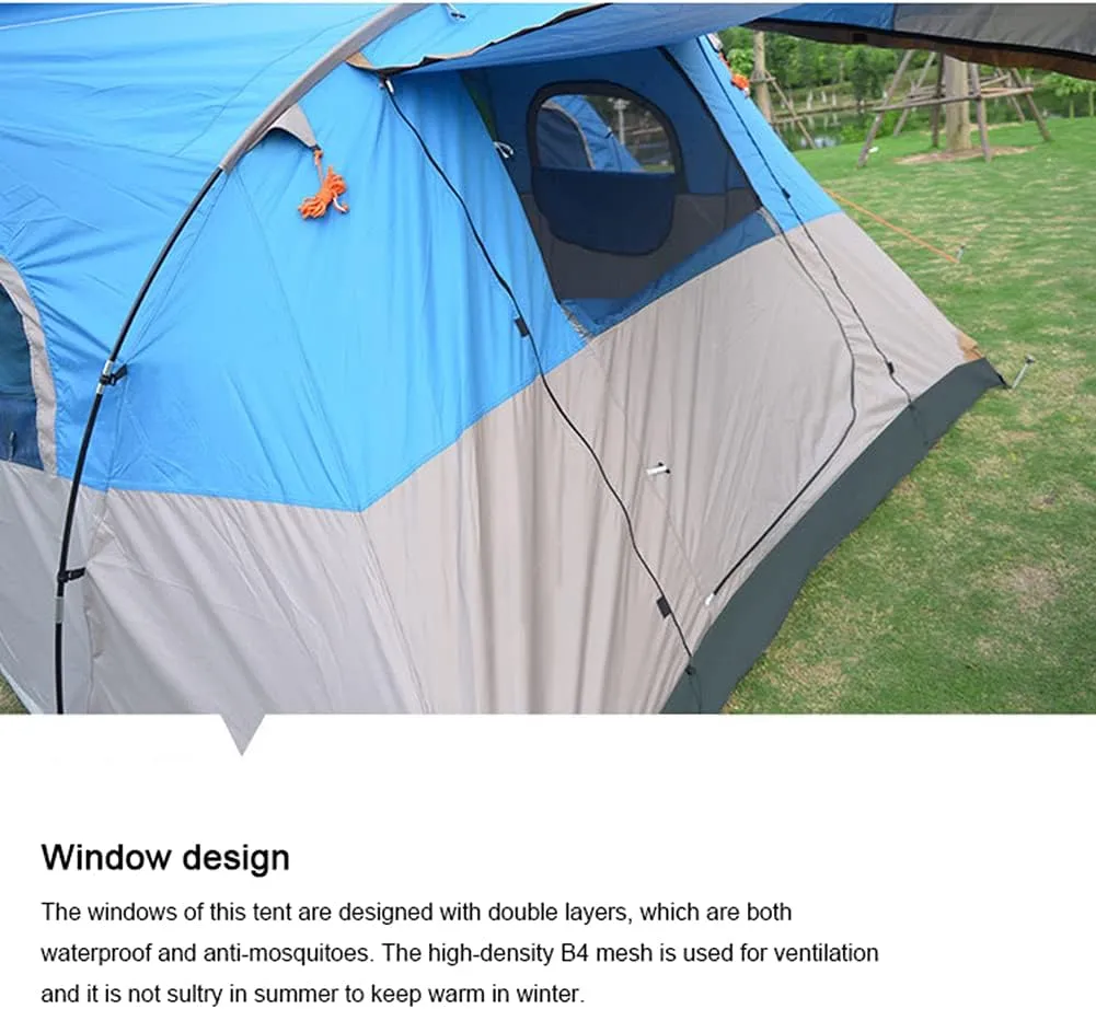 Camping Tent 8-10 Persons Lightweight Family Camping Tent Uv Resistant Outdoor Folding Tent, Easy to Install (Outside Account Khaki)