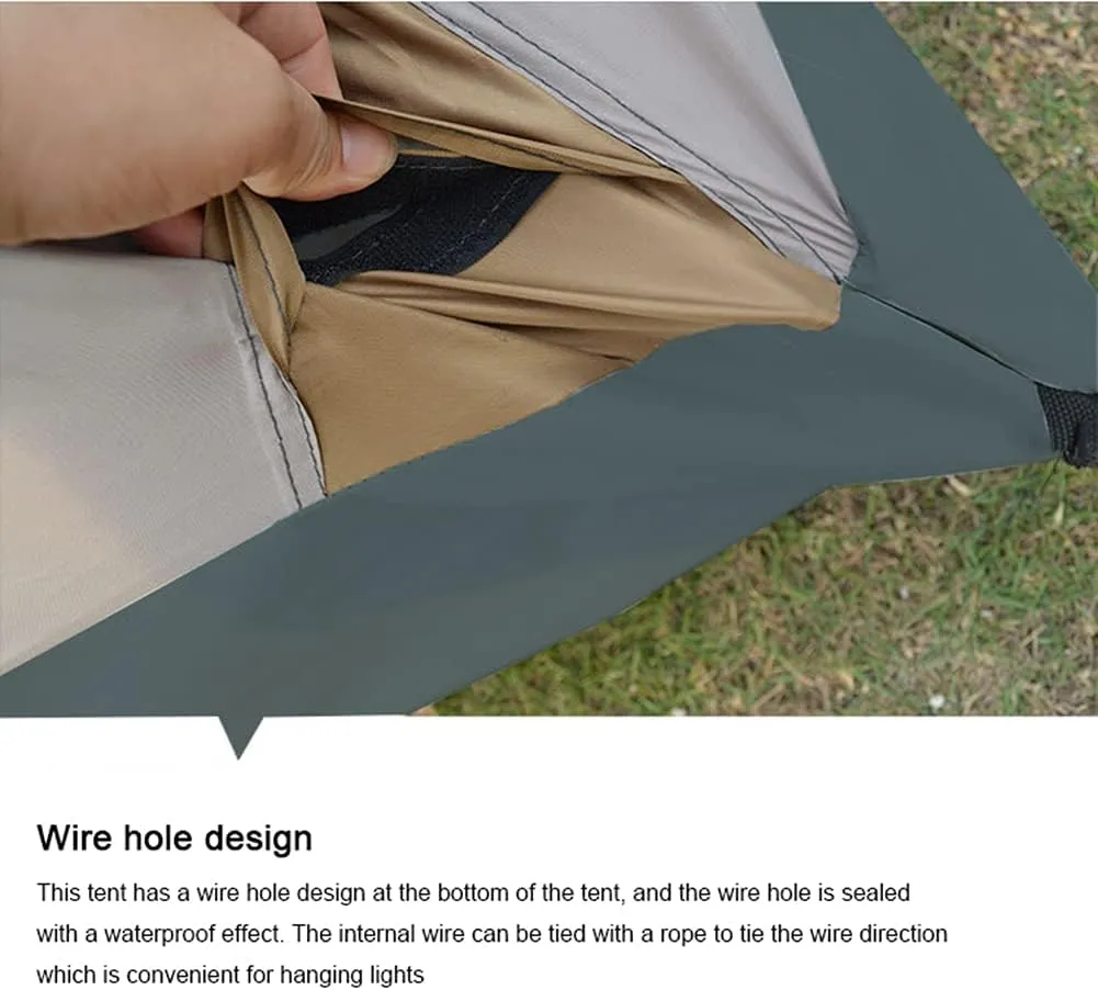 Camping Tent 8-10 Persons Lightweight Family Camping Tent Uv Resistant Outdoor Folding Tent, Easy to Install (Outside Account Khaki)