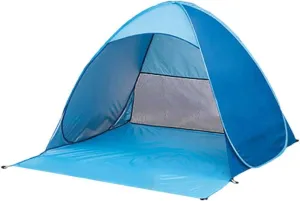 Camping Tent Camping Tent Camping Tent Camping Tent Camping Tent Beach Tent Sun Shelter Portable Automatic Sun Umbrella Wind Easy Setup Outdoor Cabana for Camping (Blue) Tents