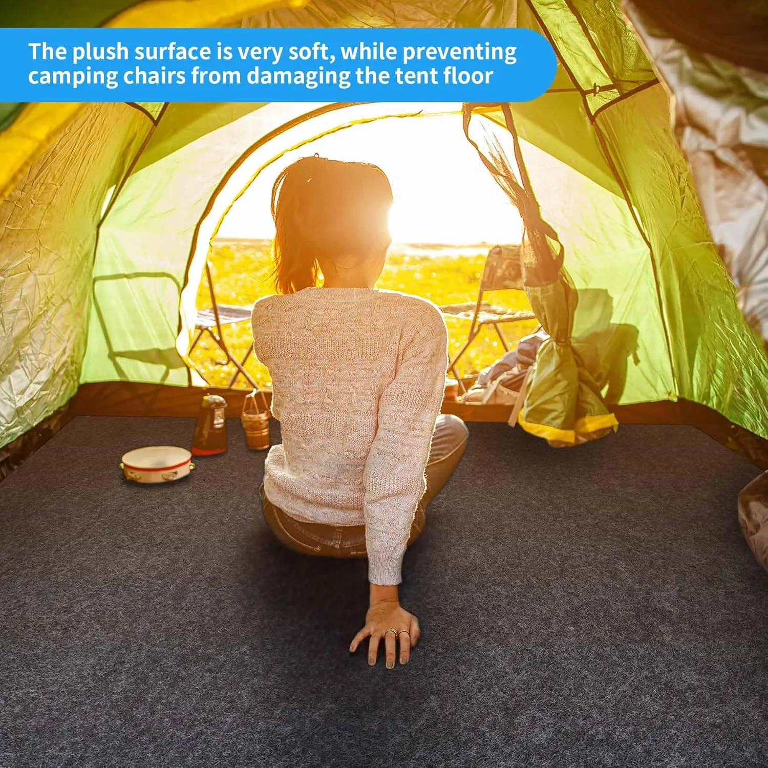 Camping Tent Carpet Mat,Waterproof Inside/Outside Tent Rug,Protective Waterproof Liner Keeps You Warm & Dry, Outdoor Camping Floor Rug Accessory,Soft & Comfortable, Trimmable Material