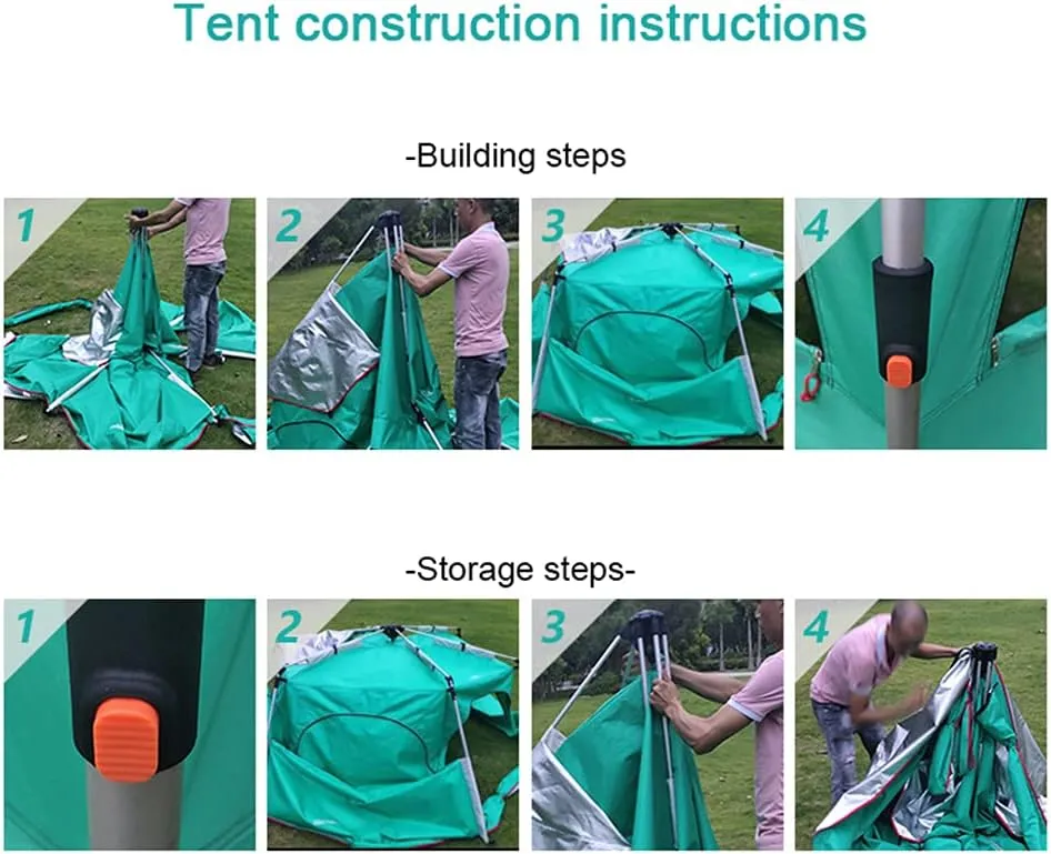 Camping Tent for 5-8 Person Waterproof Automatic Pop Up Tent with Double Door Portable Instant Tent Sun Shelter for Outdoor Camping Hiking Fishing (Green 330X330X210CM) (Green 330X330X210CM)