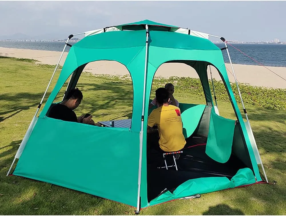 Camping Tent for 5-8 Person Waterproof Automatic Pop Up Tent with Double Door Portable Instant Tent Sun Shelter for Outdoor Camping Hiking Fishing (Green 330X330X210CM) (Green 330X330X210CM)