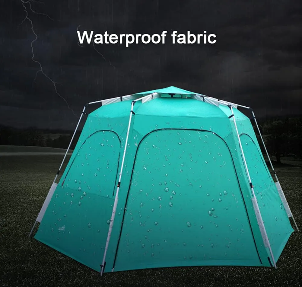 Camping Tent for 5-8 Person Waterproof Automatic Pop Up Tent with Double Door Portable Instant Tent Sun Shelter for Outdoor Camping Hiking Fishing (Green 330X330X210CM) (Green 330X330X210CM)