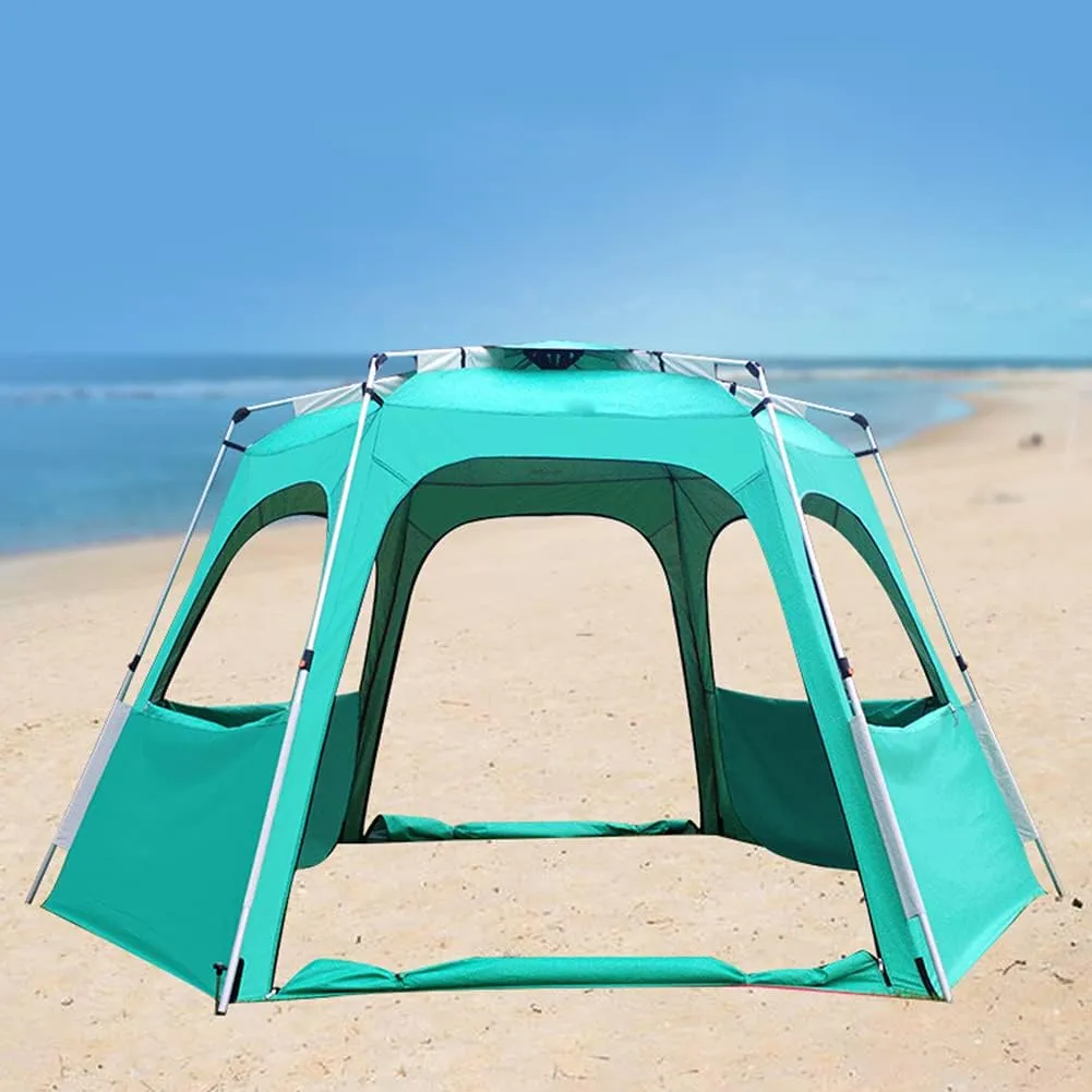 Camping Tent for 5-8 Person Waterproof Automatic Pop Up Tent with Double Door Portable Instant Tent Sun Shelter for Outdoor Camping Hiking Fishing (Green 330X330X210CM) (Green 330X330X210CM)