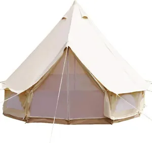 Camping Tent Outdoor 8-10 Persons Family Waterproof Camping Tent Large Oxford Luxury Canvas Camping Tent with Mosquito-Proof Screen Door Window for Survival Hunting Travel 16.4ft(5m)